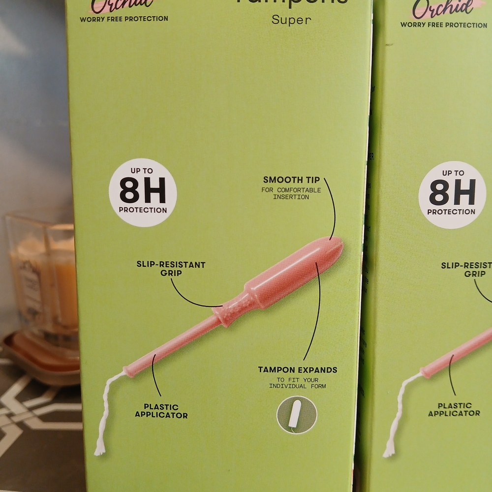 Orchid 2pk Tampons Super Unscented with Plastic Applicator - Pink. Brand New - Picture 5 of 5